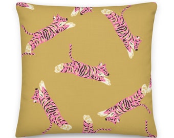 Adorable Cheetah Print Throw Pillow, Cute Animal Print Pillow, Siberian Tiger Lumbar Cheetah Pillow Cover