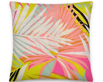 Vintage Floral Tropical Pattern Throw Pillow And Pillowcase