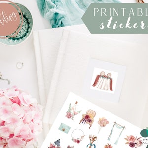 Printable Wedding Planner Stickers Instant Download 8.5x11 in, Bride Planner Book, Wedding Planner Book image 6