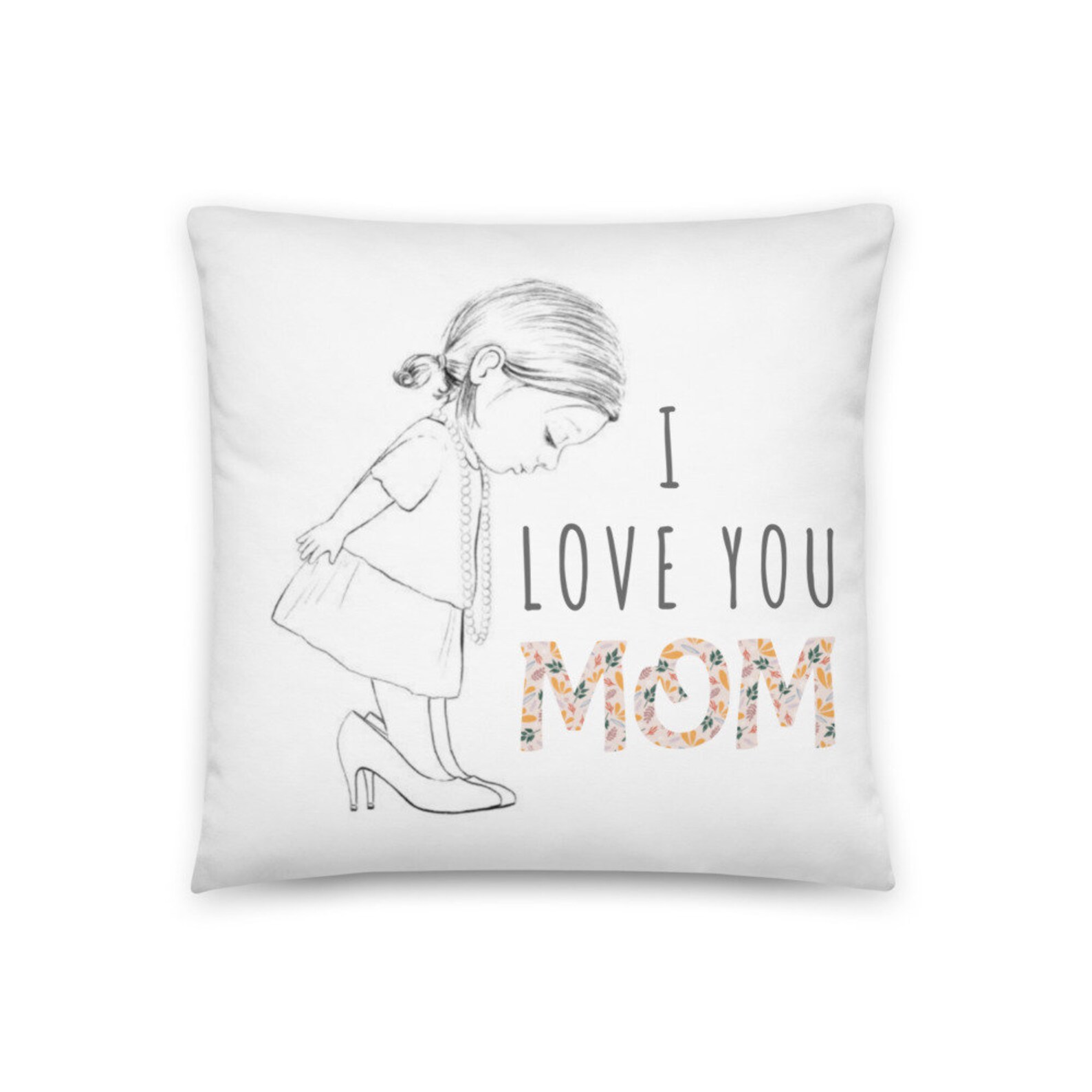 Mother's Day Pillow I Love You Mom Pillow Daughter's Etsy