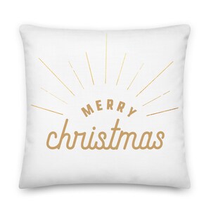 Vintage Merry Christmas Sign Throw Pillow, Christmas Minimalistic Pillow, Home Decore