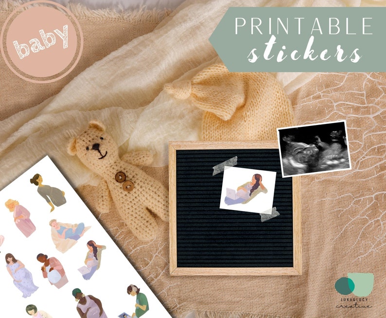 Printable Planner Stickers Instant Download 8.5x11 In, Baby Shower ...