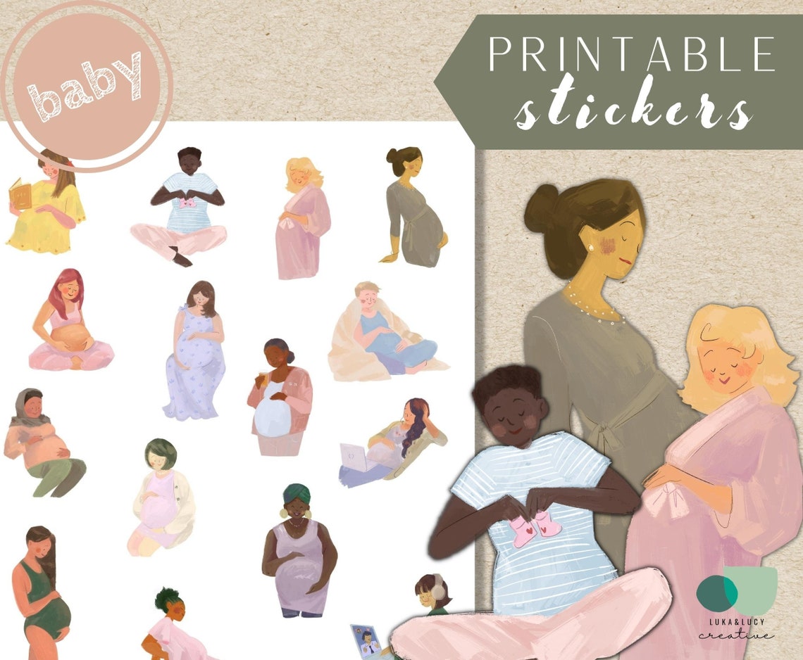 Printable Planner Stickers Instant Download 8.5x11 In, Baby Shower ...