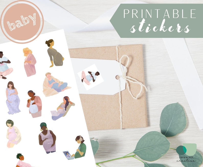 Printable Planner Stickers Instant Download 8.5x11 In, Baby Shower ...