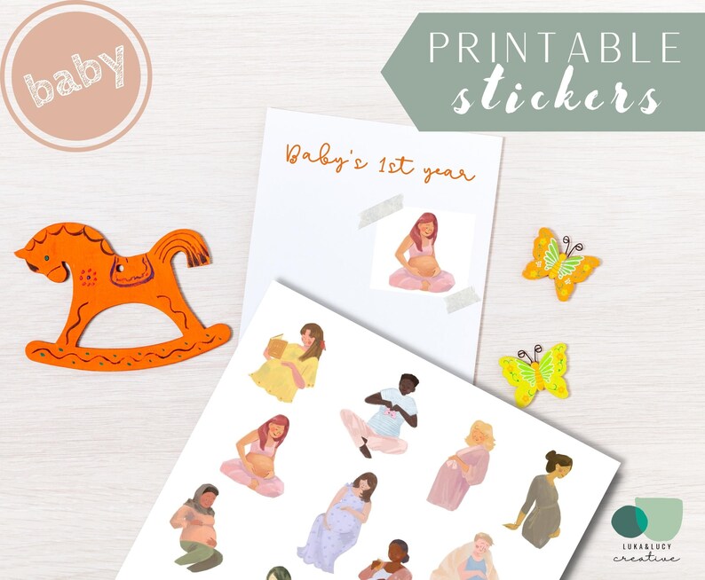 Printable Planner Stickers Instant Download 8.5x11 In, Baby Shower ...