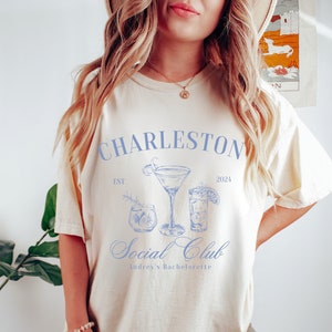 チャールストンの独身パーティーシャツ、独身パーティー、チャールストンの花嫁、マイアミの独身パーティー、ベガスの独身パーティー、カボの独身パーティー、ノーラの独身パーティー