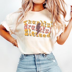 Thankful Grateful Blessed Shirt Thankful Mama Shirt Friendsgiving Shirt Best selling shirts Top Selling T shirt  Shirt Gift for Her