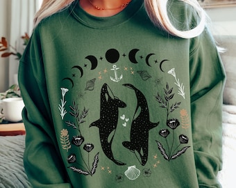Orca Whale Hoodie Orca Shirts Oceancore Whale Shirt Orca T Shirt Coconut Girl Orcas Beach Bum Ocean Inspired Style Preppy Stuff Ecology