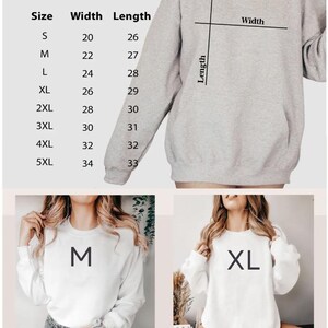 Puede incluir: Una tabla de tallas para una sudadera con capucha Gildan 18500, con medidas en cm para las tallas S a 5XL. La imagen tambi&eacute;n muestra a una persona con una sudadera con capucha gris y dos modelos con sudaderas blancas, una con una M y otra con una XL.