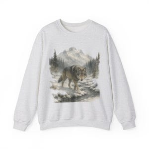Sudadera retro de lobo de los 90, estilo vintage, con cuello redondo, estilo bohemio, unisex, estilo Cabincore, acogedor, temporada rústica, con lobos, para chica granola imagen 8