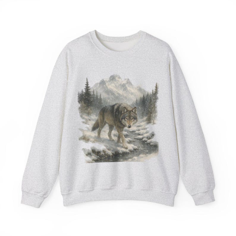 Sudadera retro de lobo de los 90, estilo vintage, con cuello redondo, estilo bohemio, unisex, estilo Cabincore, acogedor, temporada rústica, con lobos, para chica granola imagen 8