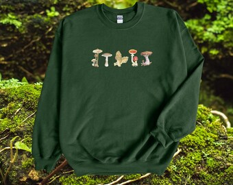 Felpa con cappuccio a forma di fungo, Granola Girl, maglione a forma di fungo, abbigliamento a forma di fungo, camicia a forma di fungo, camicia Cottage Core, camicia Goblincore, felpa con cappuccio a forma di fungo