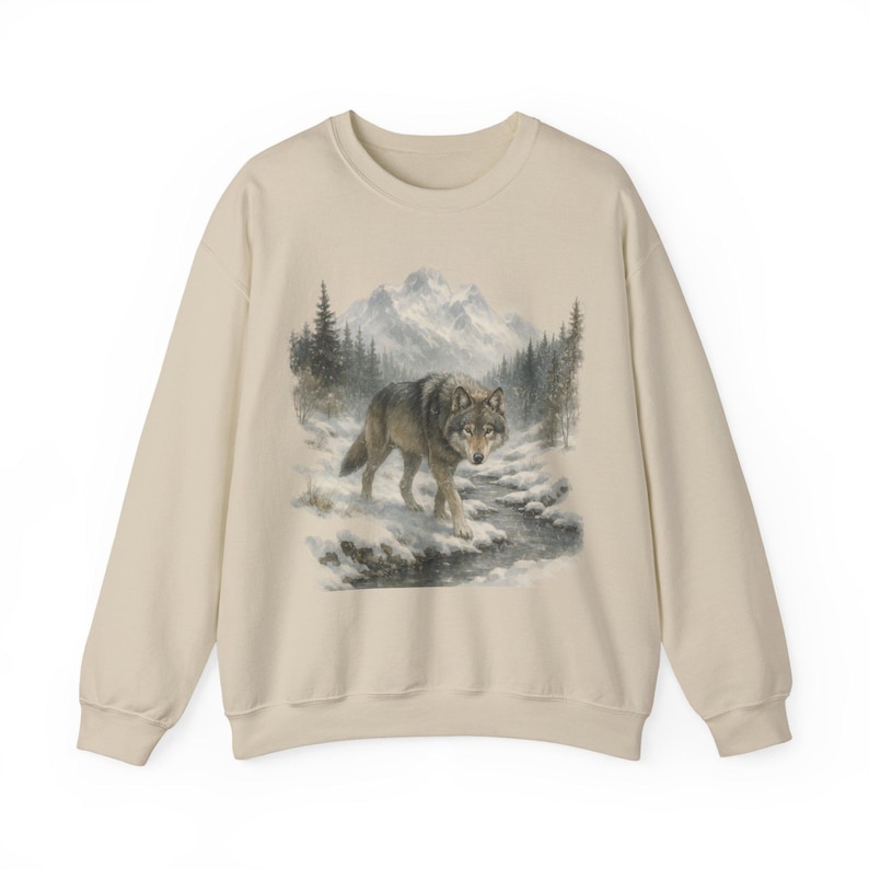 Sudadera retro de lobo de los 90, estilo vintage, con cuello redondo, estilo bohemio, unisex, estilo Cabincore, acogedor, temporada rústica, con lobos, para chica granola imagen 9