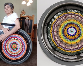 16" - Two (2) Wheelchair Wheel Cover Ready to Ship Spoke Cover Wheel Wall Special Gift Attractive Fun Unique Gift Amazing Giving Free Ship