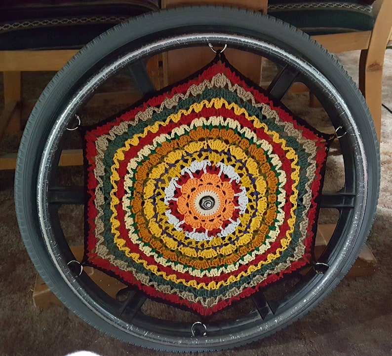 1 One Wheelchair Wheel Cover Ready to Ship Spoke Cover Wheel Wall Décor Special Gift Attractive Fun Unique Gift Amazing Giving Free Ship image 2
