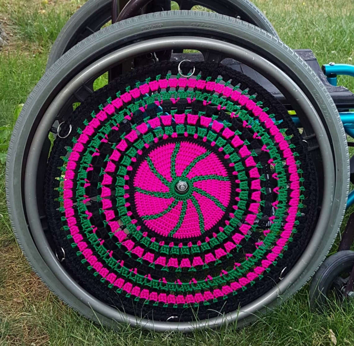 2 Wheelchair Wheel Cover Ready to Ship Spoke Cover Wheel Wall Etsy
