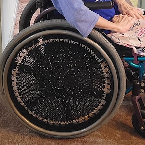 24&quot; - One (1) Wheelchair Wheel Cover Ready to Ship for Free Spoke Cover Wheel Special Gift Attractive Fun Beads Unique Light Amazing Giving