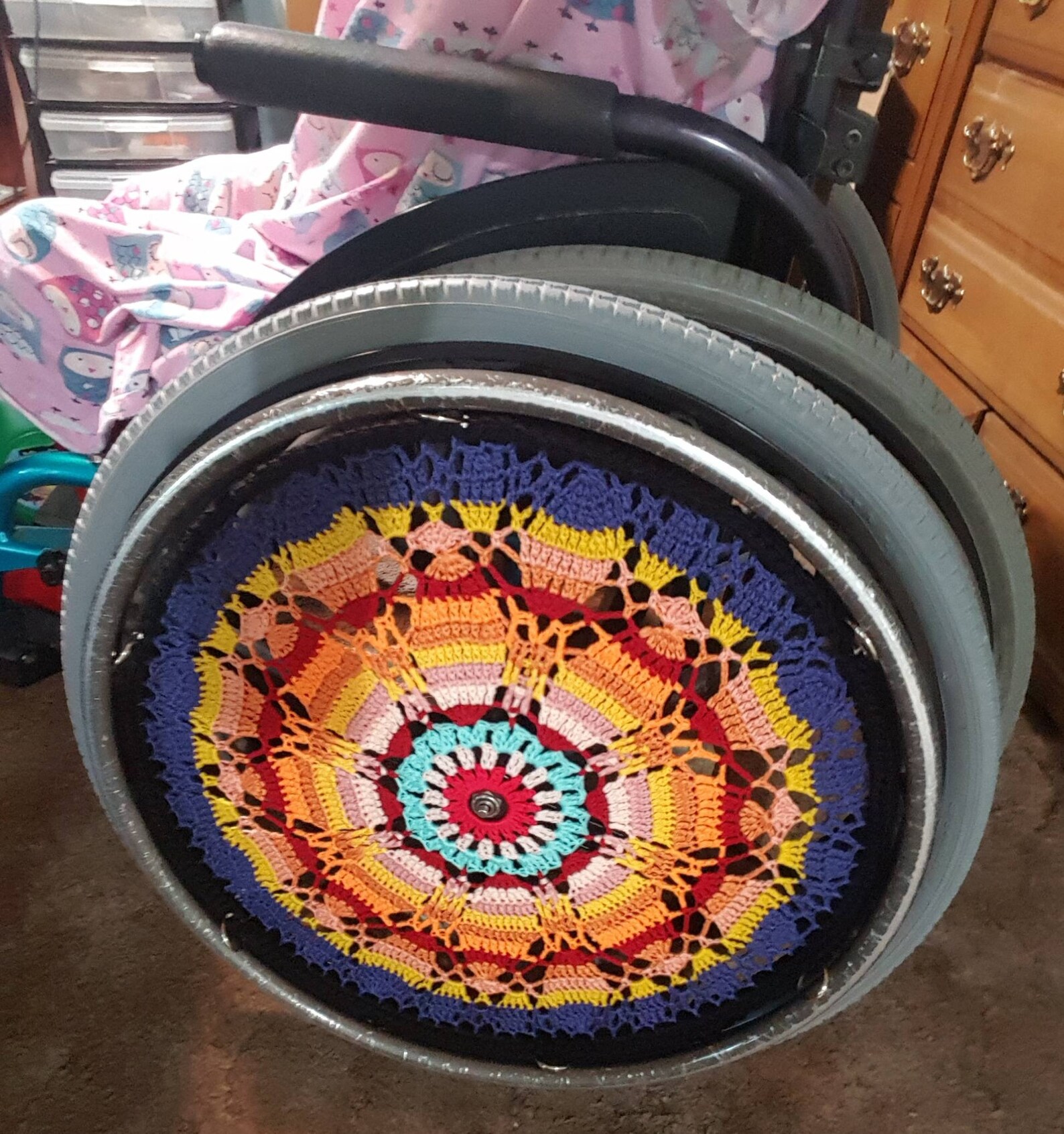 2 Wheelchair Wheel Cover Ready to Ship Spoke Cover Wheel Wall Etsy