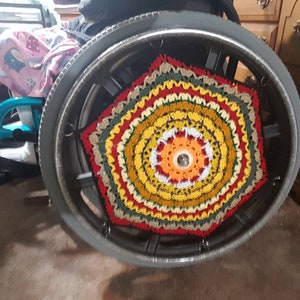 1 One Wheelchair Wheel Cover Ready to Ship Spoke Cover Wheel Wall Décor Special Gift Attractive Fun Unique Gift Amazing Giving Free Ship image 1