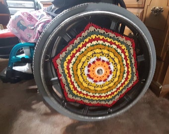 1 (One) Wheelchair Wheel Cover Ready to Ship Spoke Cover Wheel Wall Décor Special Gift Attractive Fun Unique Gift Amazing Giving Free Ship