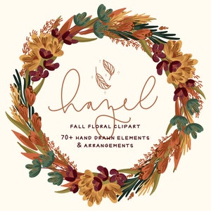 Hazel Fall Floral ClipArt Collection / / sofortiger Download / / Herbst Blumen / / Hochzeiten, Geburtstage, Scrapbooking, Dekor, Duschen, Karten, diy