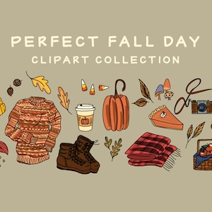 Perfect Fall Day Clipart Pack - Digitaal downloaden