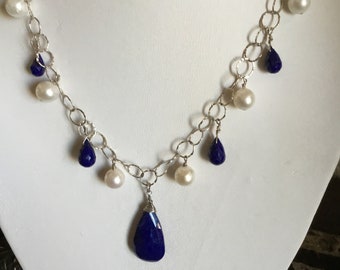 Lapis Lazuli and Pearl Necklace