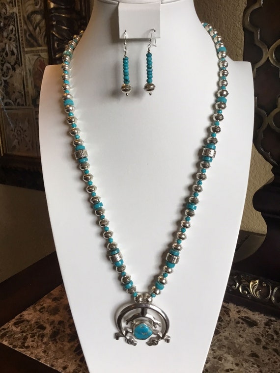 Artisan Sterling Silver Turquoise Naja With Bright Sterling