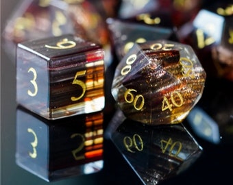 Gorgeous Red Hair Glass Dice. Custom designed per run.