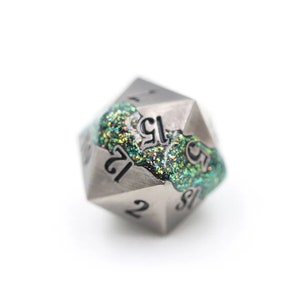 Custom METAL Green Splintered Core Dice 16mm-FREE SHIPPING