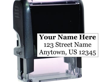 Return Address Stamp | Custom self-inking stamp with up to three lines and black ink