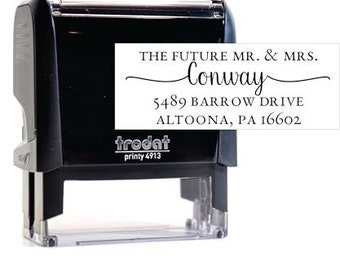 Classic Future Mr. & Mrs. Return Address Stamp | Stamp for wedding invitations and save the dates