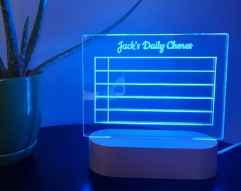 LED Chore List, Write on Light, To Do, Marker Included, Gift, Kid's Chores