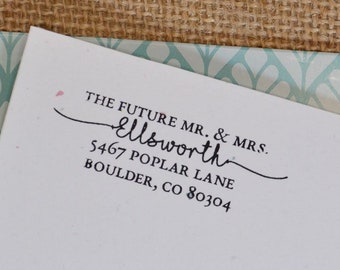 Return Address Stamp for Future Mr. and Mrs. | Wedding invitation and save the date stamp