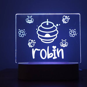 Nursery Night Light Little Bee | New Baby Gift | Baby Shower | Color Changing Light | Custom Personalized Gift