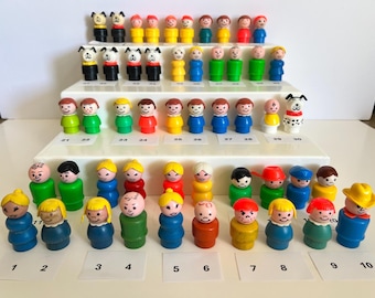 Vintage Fisher Price Little People Figures - Dad, Mom, Baby, Cowboy, Dog, Man, Woman, Girl, Boy, Mailman, Dalmatian Dog