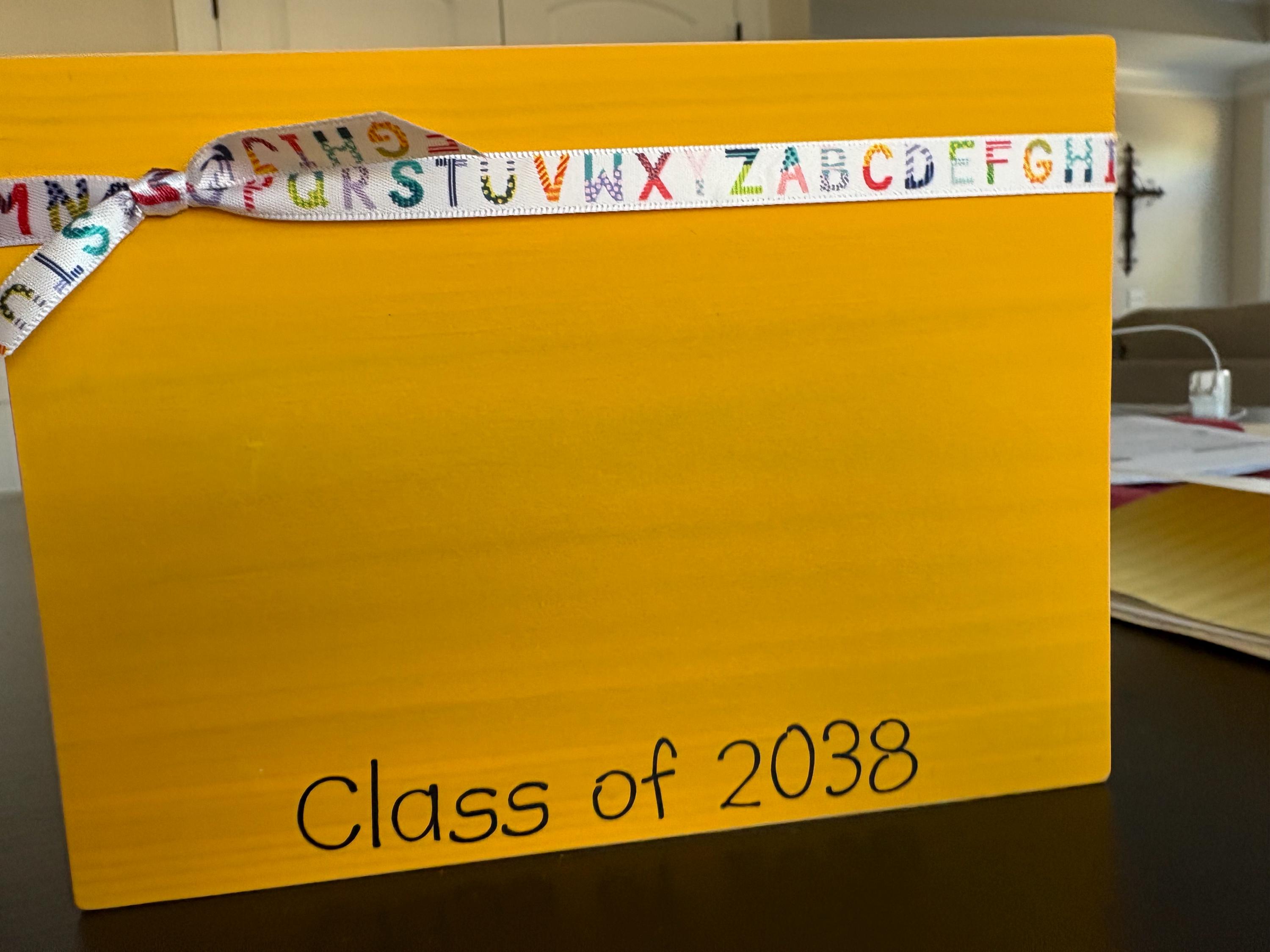 Custom Kindergarten Graduation Photo Frame – Class of 2038 Keepsake - Etsy