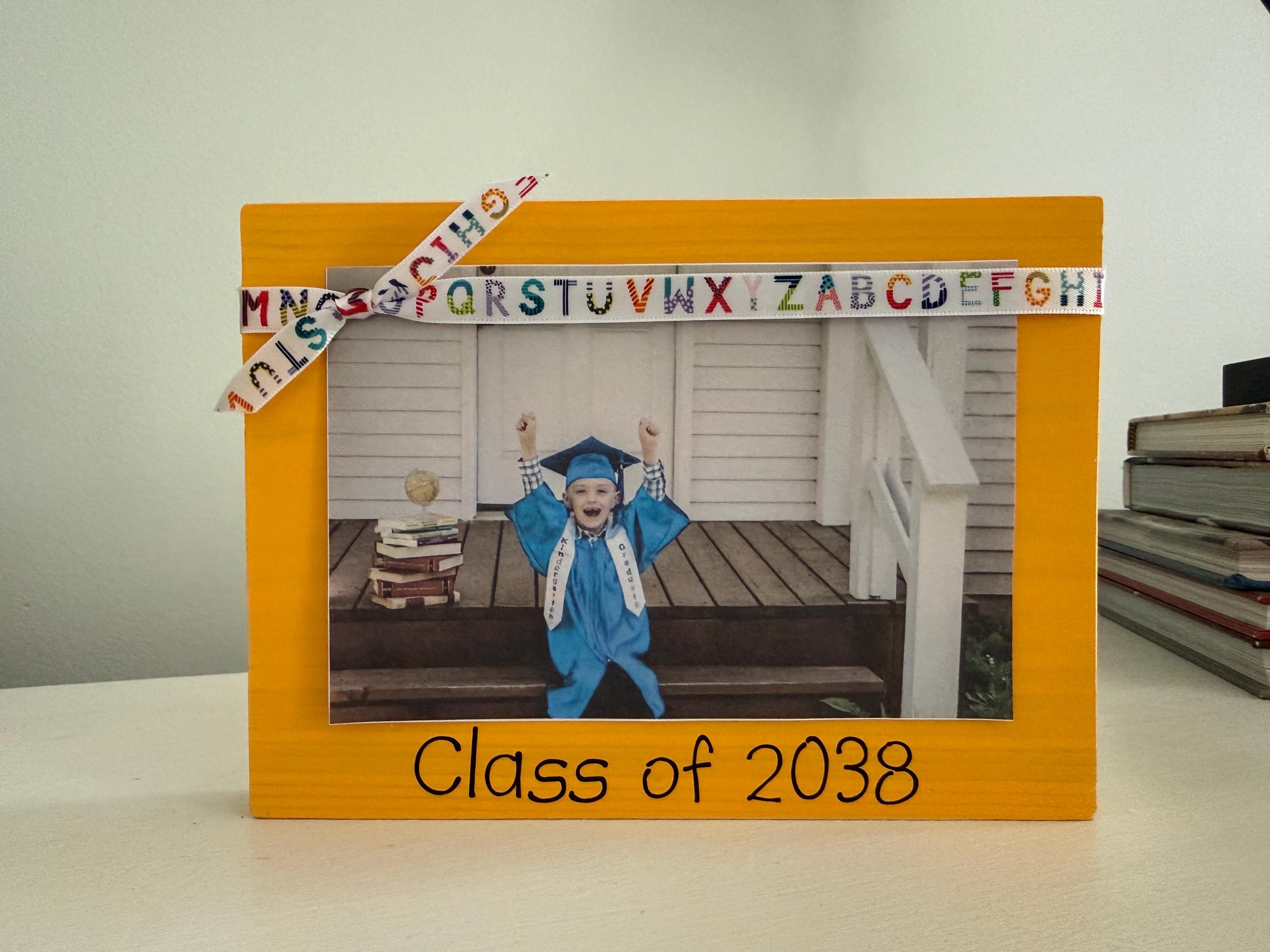 Custom Kindergarten Graduation Photo Frame – Class of 2038 Keepsake - Etsy