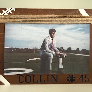 Personalized Football Photo Frame, Mom Mirror Charm, Magnet