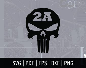 Download Skull with guns svg | Etsy