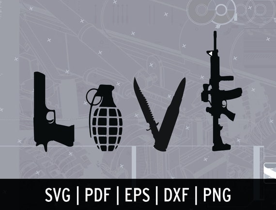 Download Love Guns 2A SVG for cutting machines Instant Download | Etsy