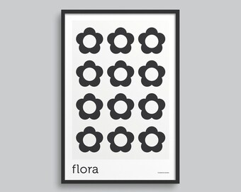 Mod Flower Poster | Mod Floral Graphic Art | B&W Minimalist Flower Wall Art | Nature Inspired Art | Nature Themed Decor