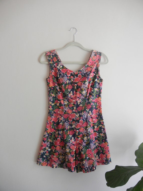 Vintage Floral Romper 1990's