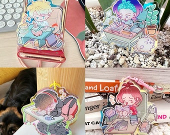 WEBTOON ACRYLIC CHARM- Fictional Skin Characters Studying Habits