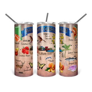 South Carolina Tumbler Design: State Symbols PNG (Digital Download)