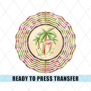 Beach Palm Wind Spinner Sublimation Transfer - Ready To Press