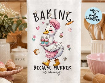 Funny Baking Sublimation Transfer - Ready To Press - Heat Transfer - Towels - 2 Pack