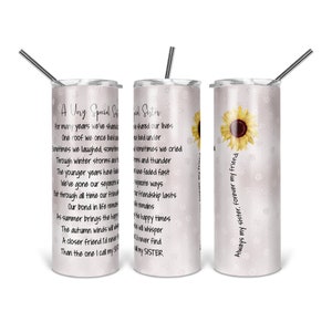 Sister Sunflower Tumbler Design: Sentimental Poem (Digital Download)
