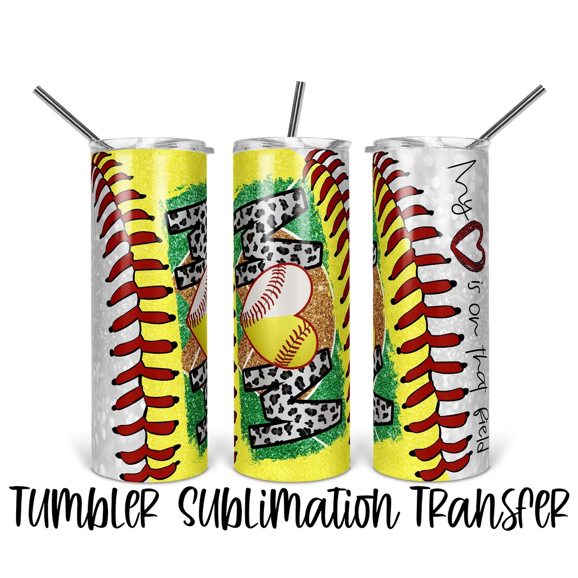 Softball Baseball Mom Tumbler Sublimation Transfer Ready Etsy