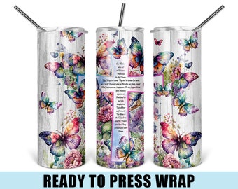 Lord's Prayer Sublimation Transfer - Ready To Press - Tumbler Wrap